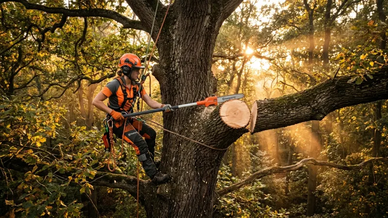 How to Prune Large Branches with a Pole Saw (No Bark Tear)