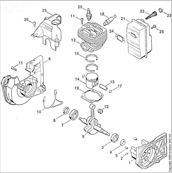 Stihl 025 chainsaw parts diagram
